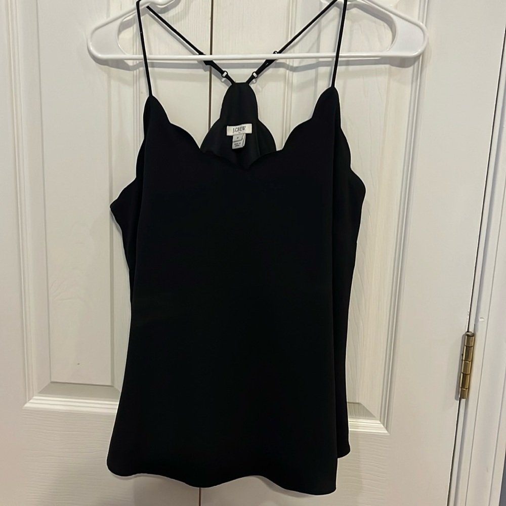 Black scalloped blouse / shell jcrew